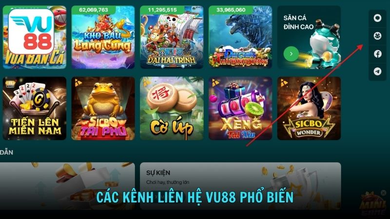 Các kênh liên hệ Vu88 phổ biến