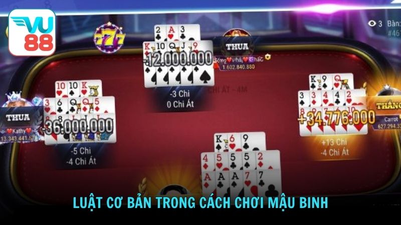 Luật cơ bản trong cách chơi Mậu Binh