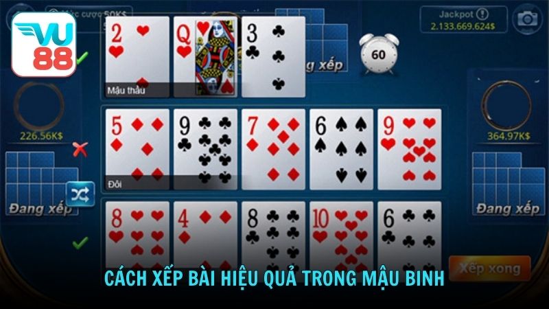 Cách xếp bài hiệu quả trong Mậu Binh